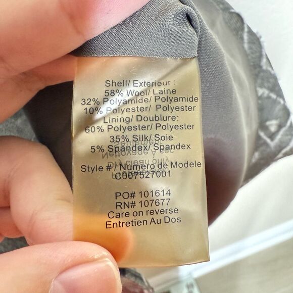 Alice + Olivia Kristin Gray Strapless Tube Mini Cocktail Dress Wool Silk Blend - Picture 11 of 11